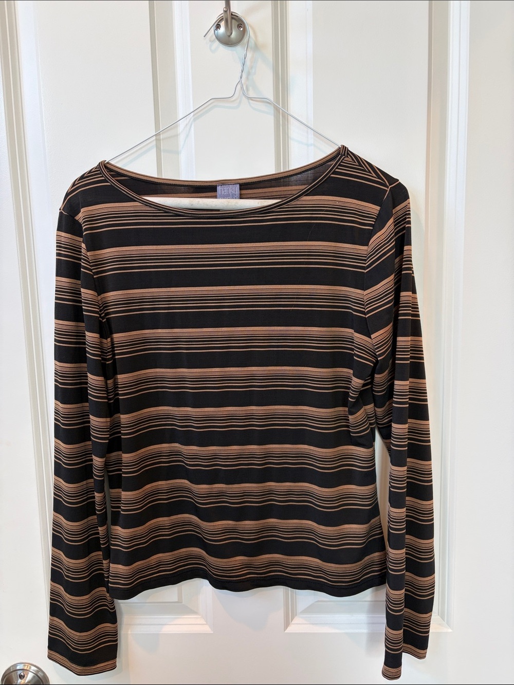 Hanky Panky Black and Brown Striped Long-Sleeve Tee
